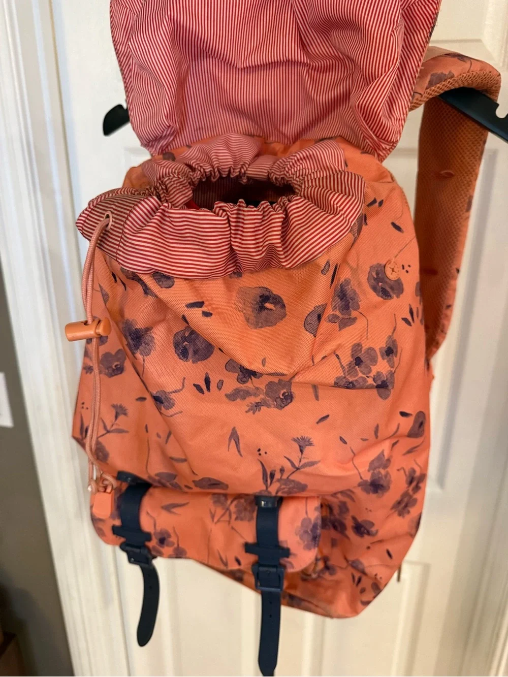 Hershel Coral Backpack with Navy Straps - Women Bags